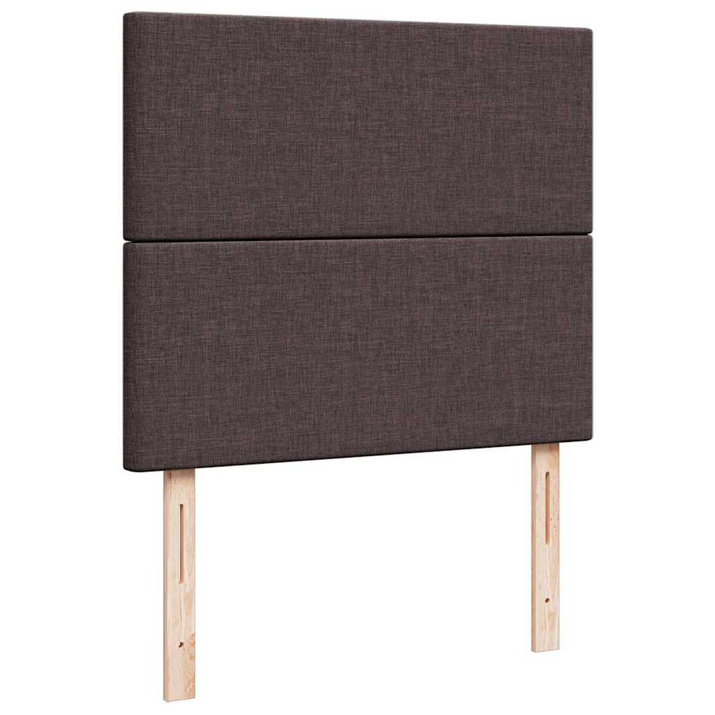 Cadre de lit ottoman avec matelas marron foncé 120x190 cm tissu - XIOS