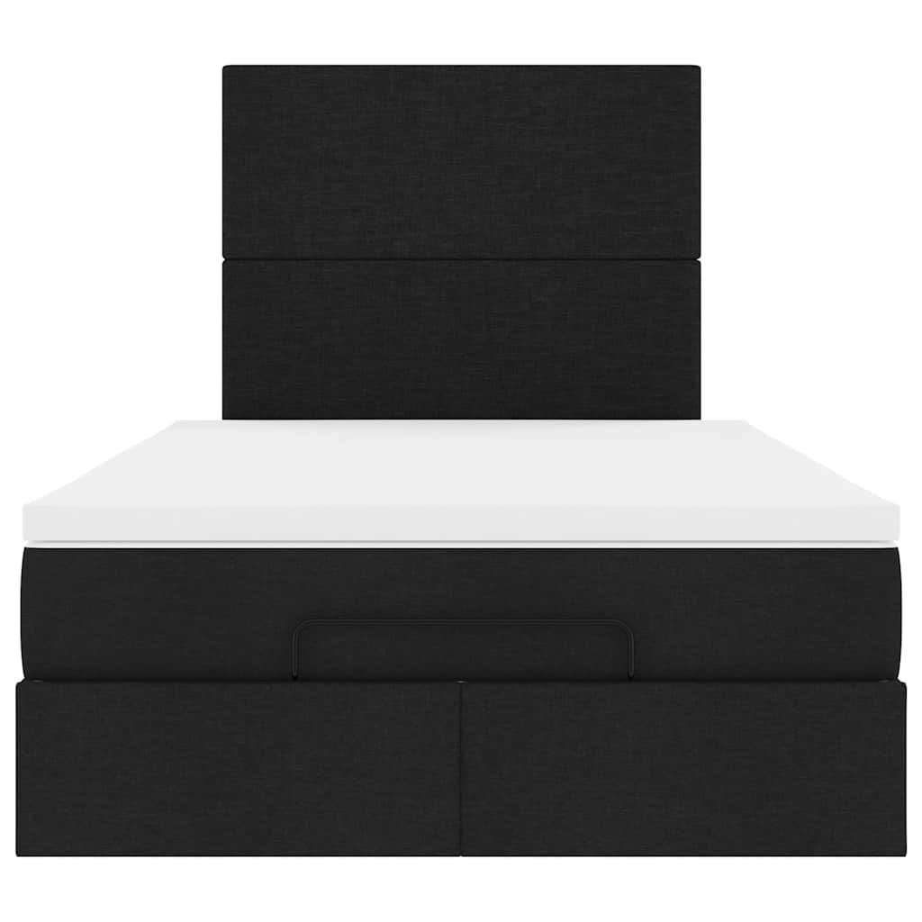 Cadre de lit ottoman avec matelas noir 120x200cm tissu - XIOS