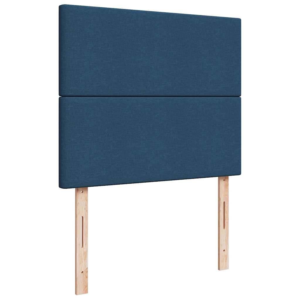 Cadre de lit ottoman avec matelas bleu 120x200 cm tissu - XIOS