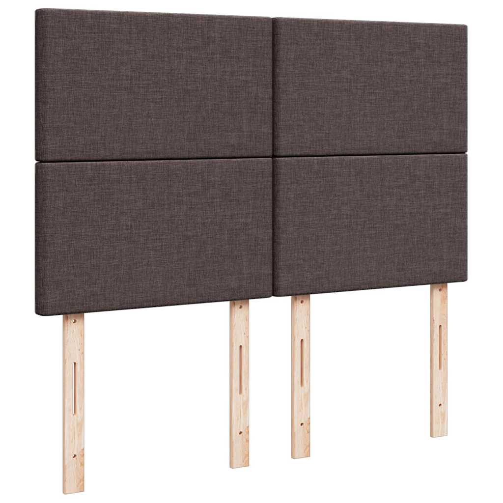 Cadre de lit ottoman avec matelas marron foncé 140x200 cm tissu - XIOS