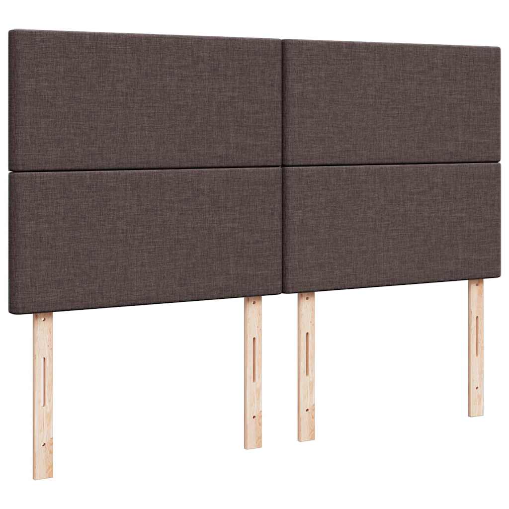Cadre de lit ottoman avec matelas marron foncé 160x200 cm tissu - XIOS