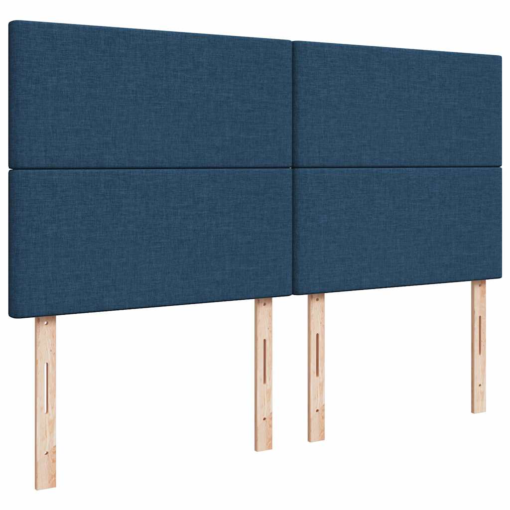 Cadre de lit ottoman avec matelas bleu 160x200 cm tissu - XIOS