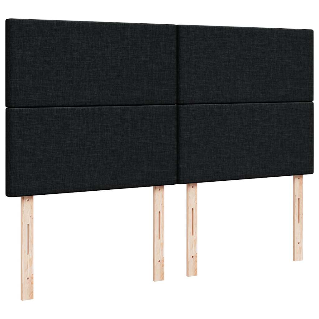 Cadre de lit ottoman avec matelas noir 200x200cm tissu - XIOS