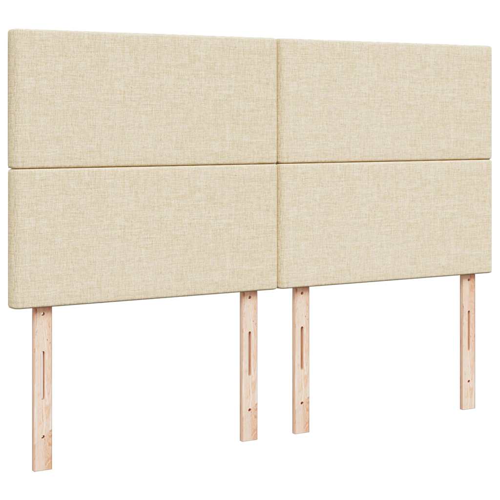 Cadre de lit ottoman avec matelas crème 200x200cm tissu - XIOS