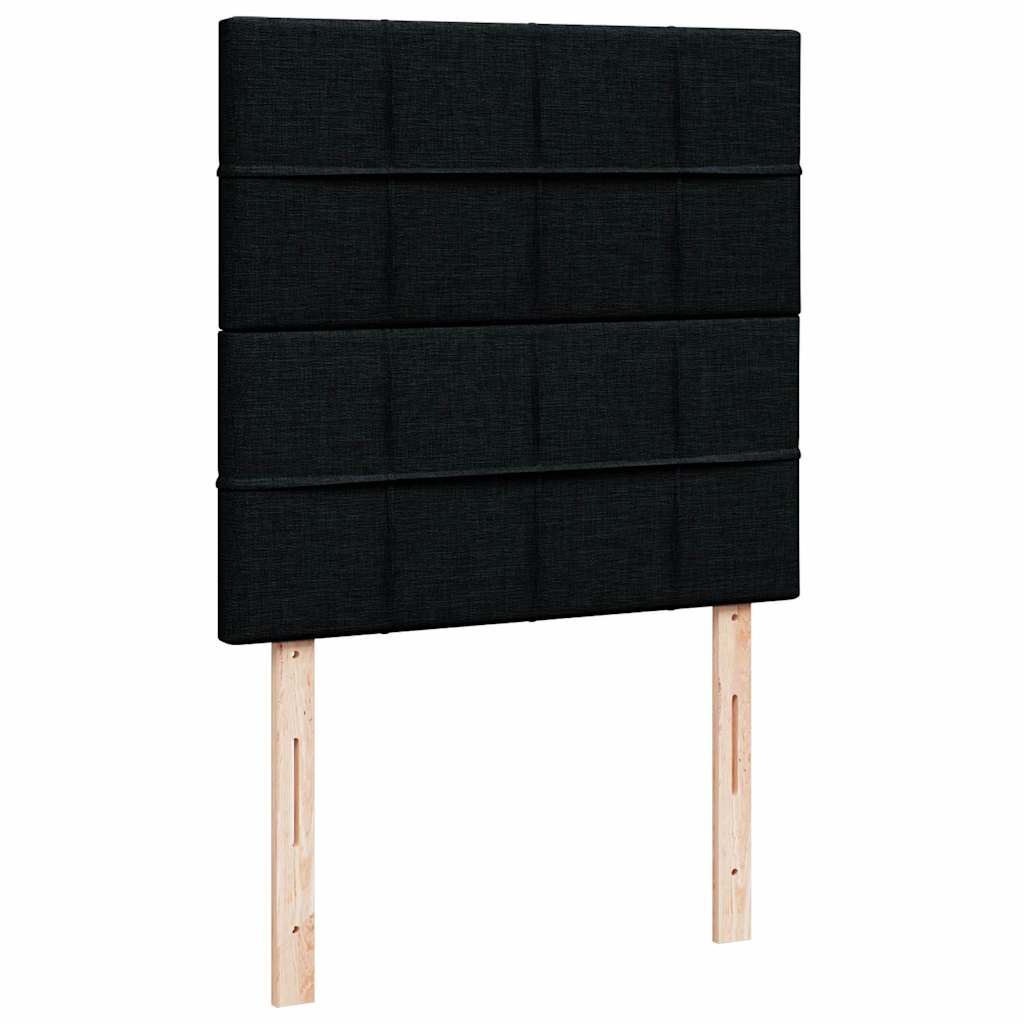 Lit ottoman avec matelas et LED noir 80x200cm tissu - XIOS