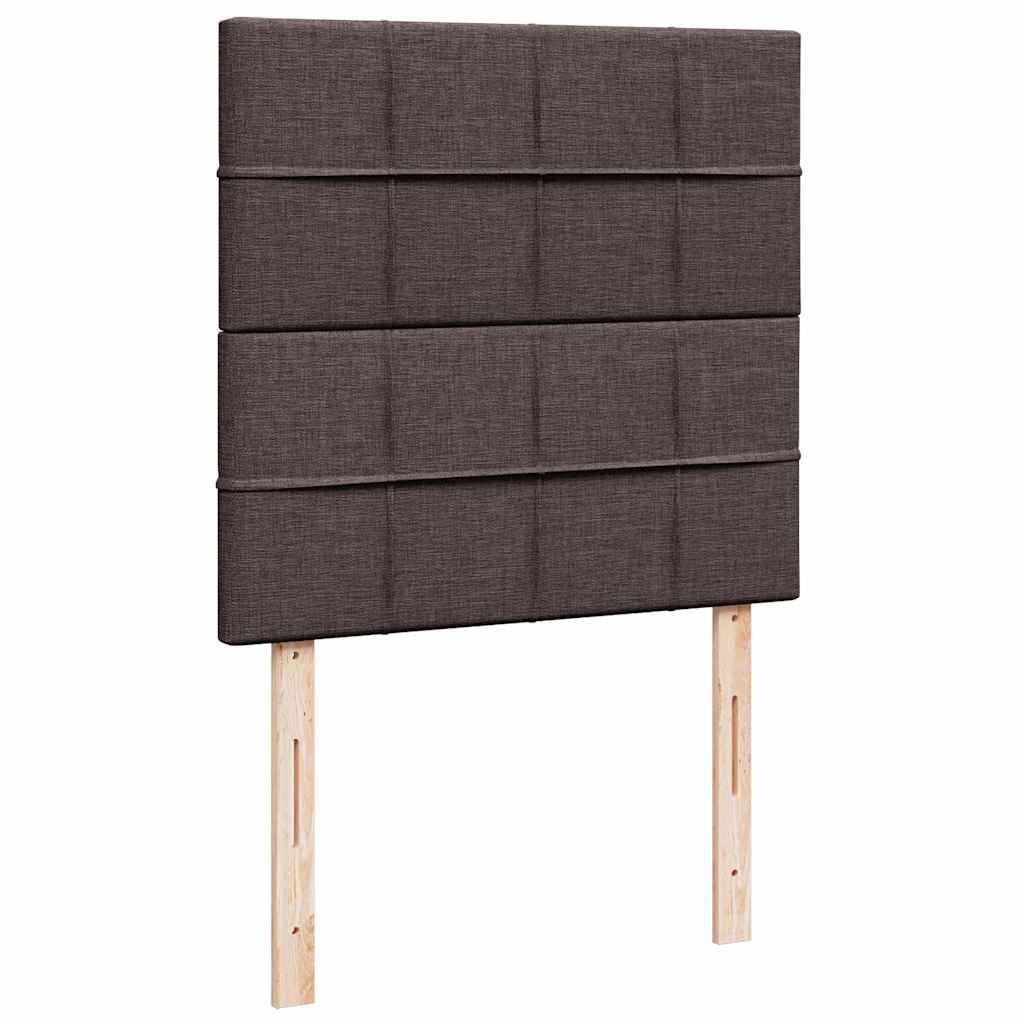 Cadre de lit ottoman avec matelas marron foncé 80x200 cm tissu - XIOS