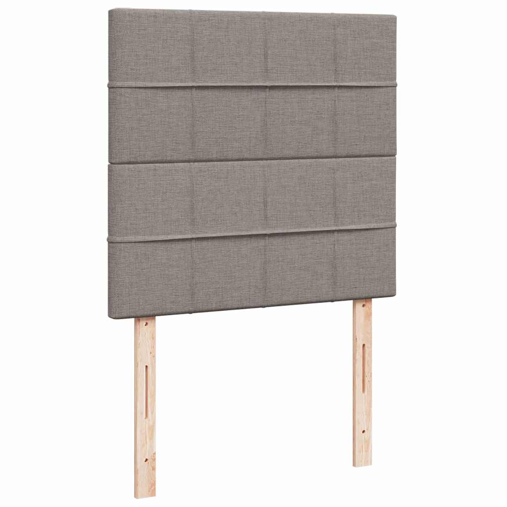Cadre de lit ottoman avec matelas taupe 80x200 cm tissu - XIOS