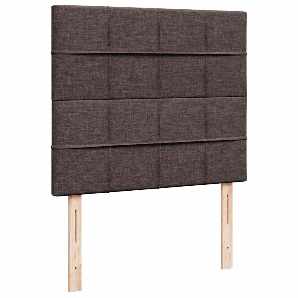 Cadre de lit ottoman avec matelas marron foncé 120x190 cm tissu - XIOS