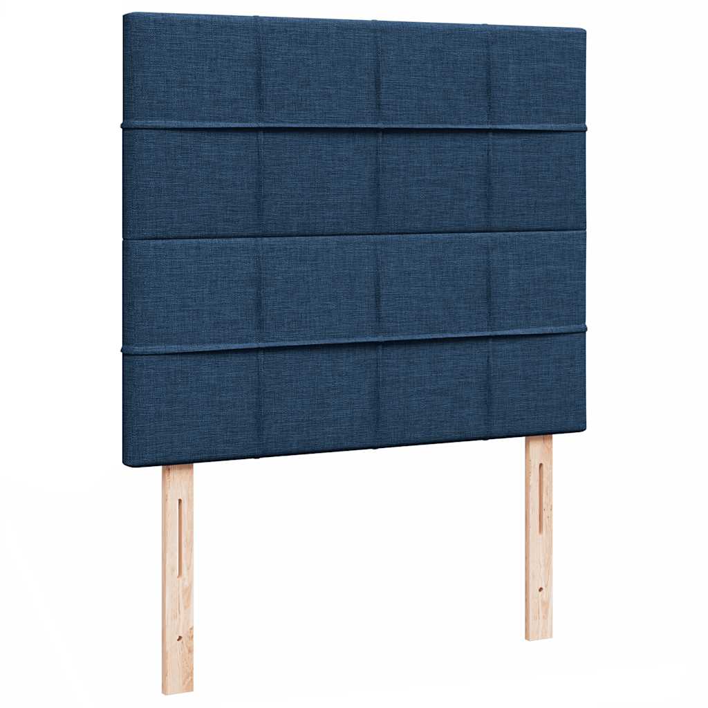 Cadre de lit ottoman avec matelas bleu 120x190 cm tissu - XIOS