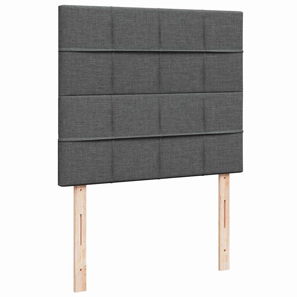 Cadre de lit ottoman avec matelas gris foncé 120x200cm tissu - XIOS