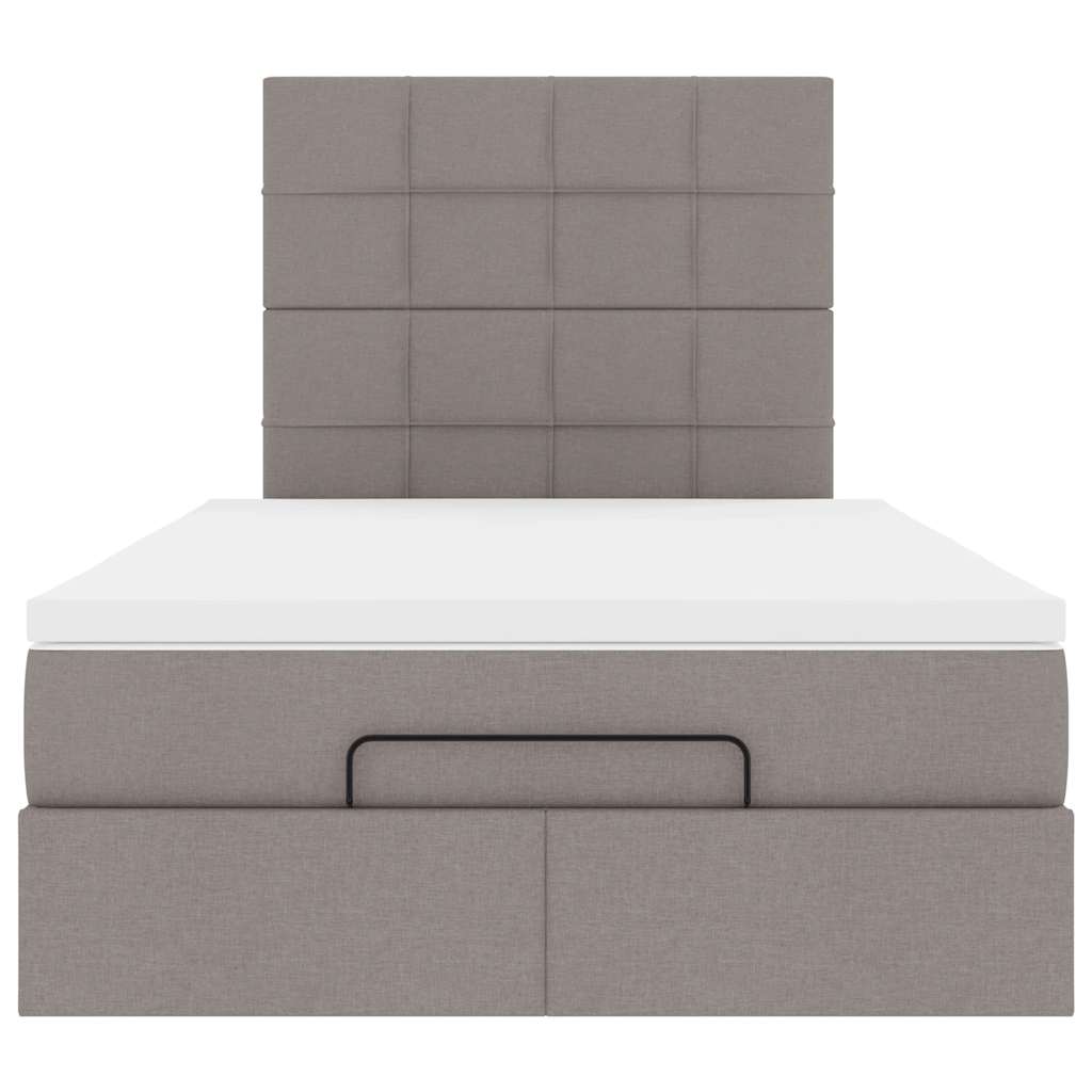 Cadre de lit ottoman avec matelas taupe 120x200 cm tissu - XIOS