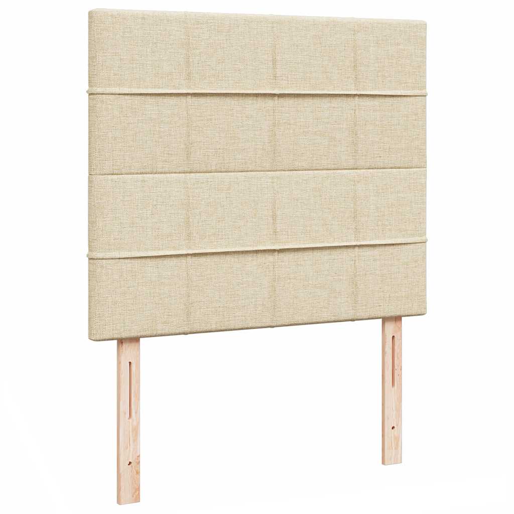 Cadre de lit ottoman avec matelas crème 120x200cm tissu - XIOS
