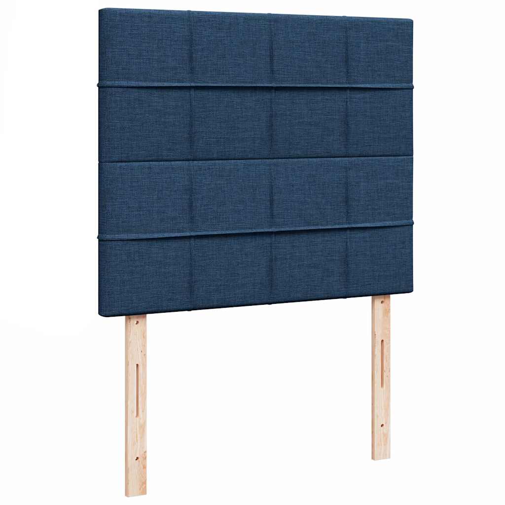 Cadre de lit ottoman avec matelas bleu 120x200 cm tissu - XIOS