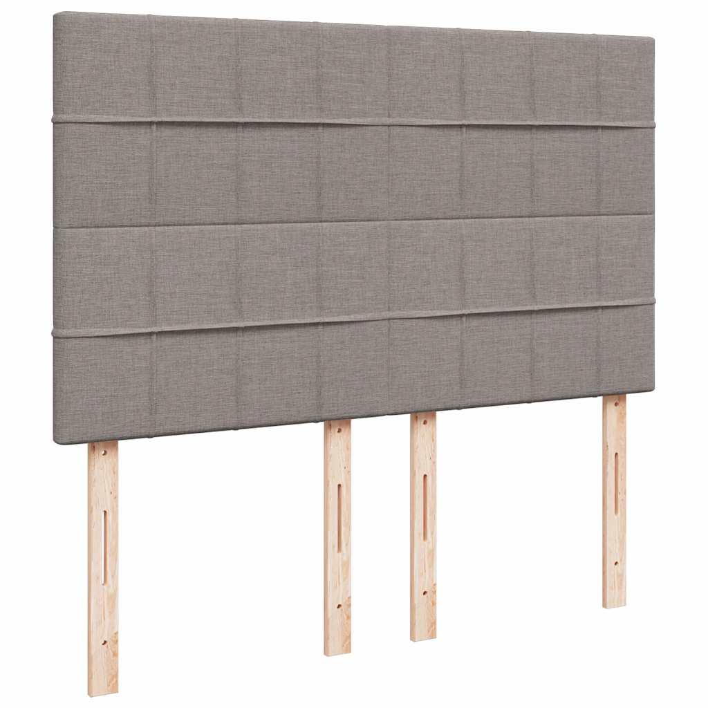 Cadre de lit ottoman avec matelas taupe 140x200 cm tissu - XIOS