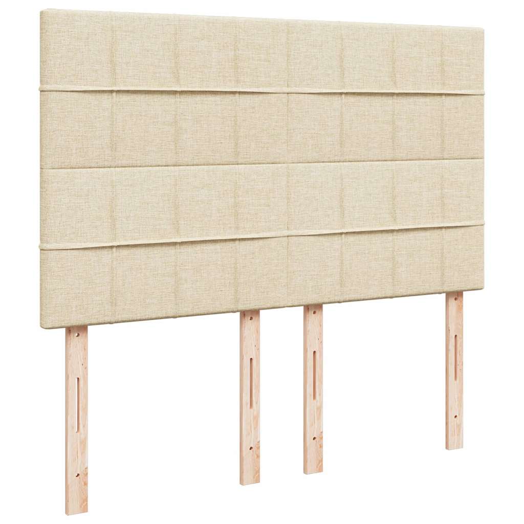 Cadre de lit ottoman avec matelas crème 140x200 cm tissu - XIOS