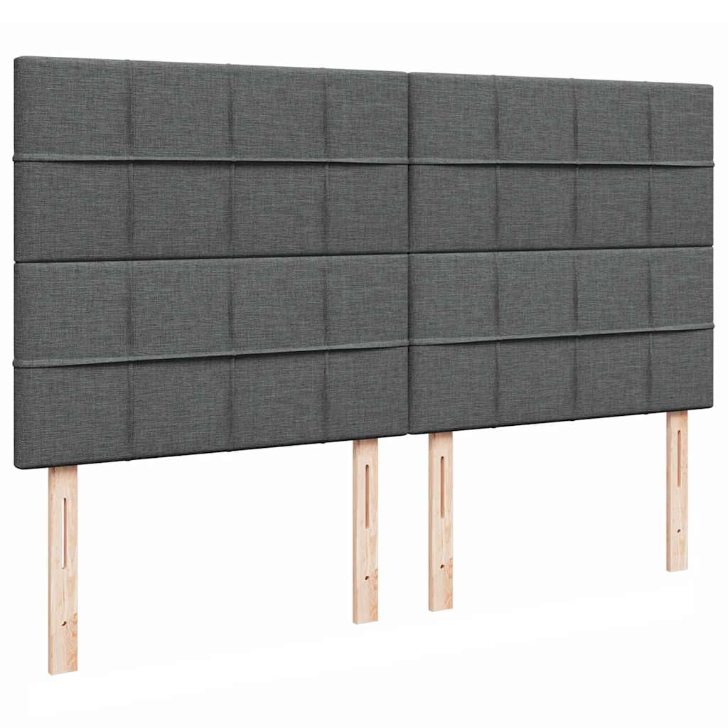 Cadre de lit ottoman avec matelas gris foncé 160x200cm tissu - XIOS