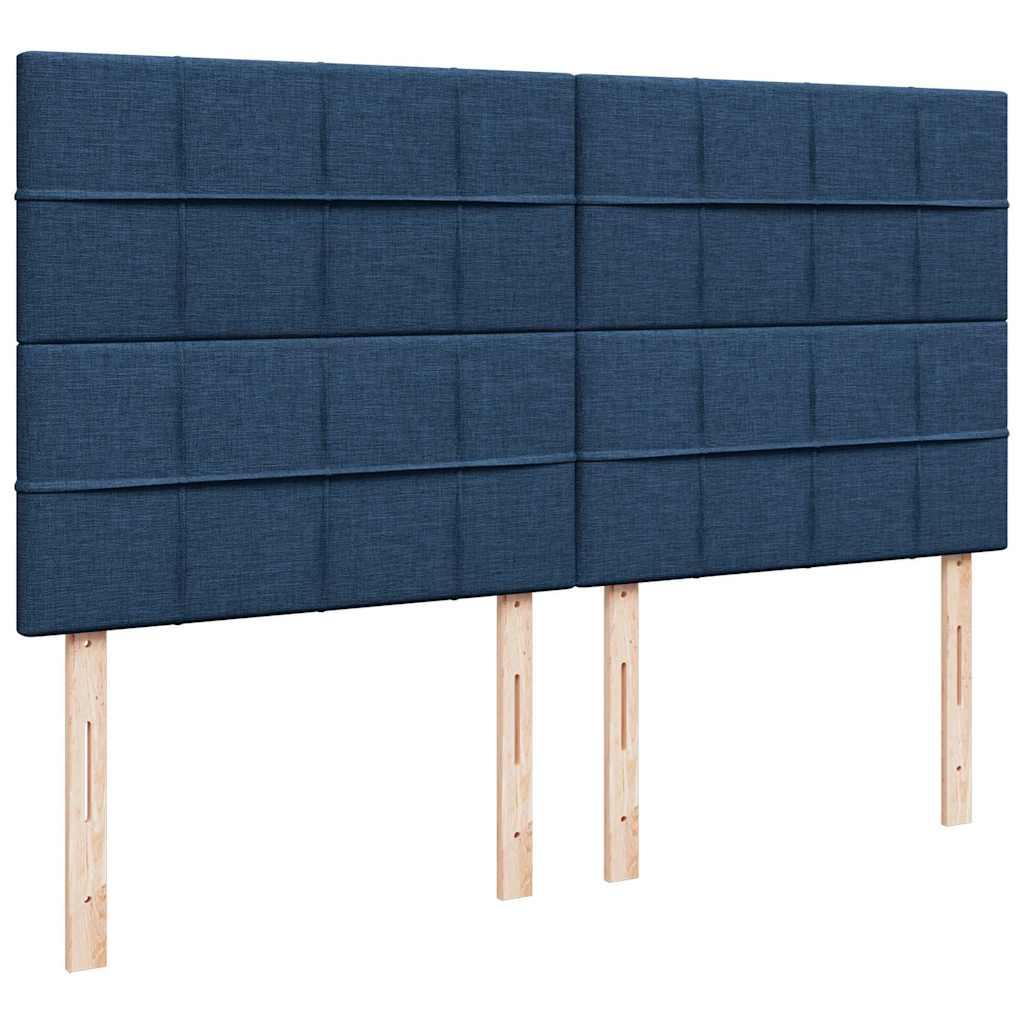 Cadre de lit ottoman avec matelas bleu 160x200 cm tissu - XIOS