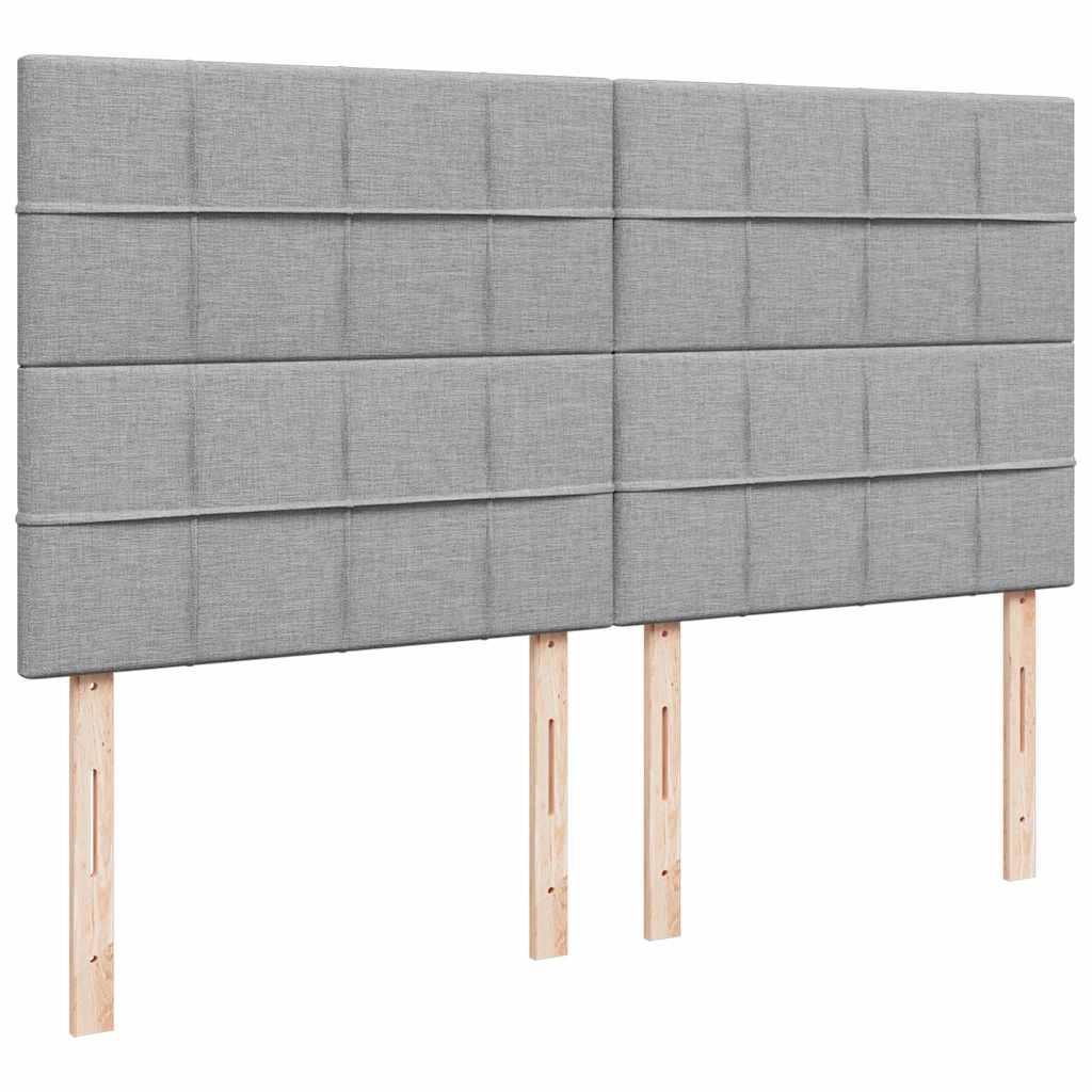 Cadre de lit ottoman et matelas gris clair 180x200 cm tissu - XIOS