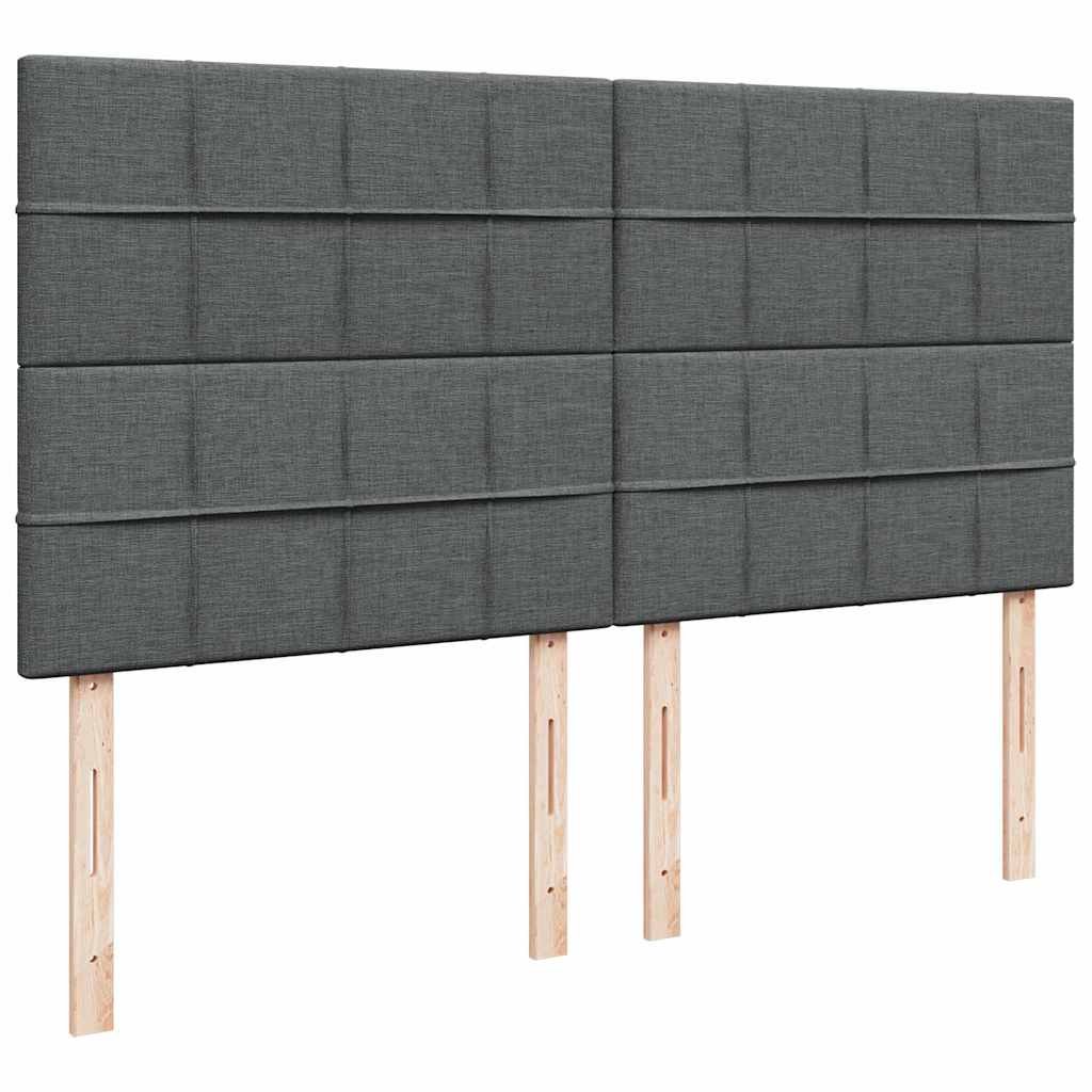 Cadre de lit ottoman avec matelas gris foncé 180x200 cm tissu - XIOS