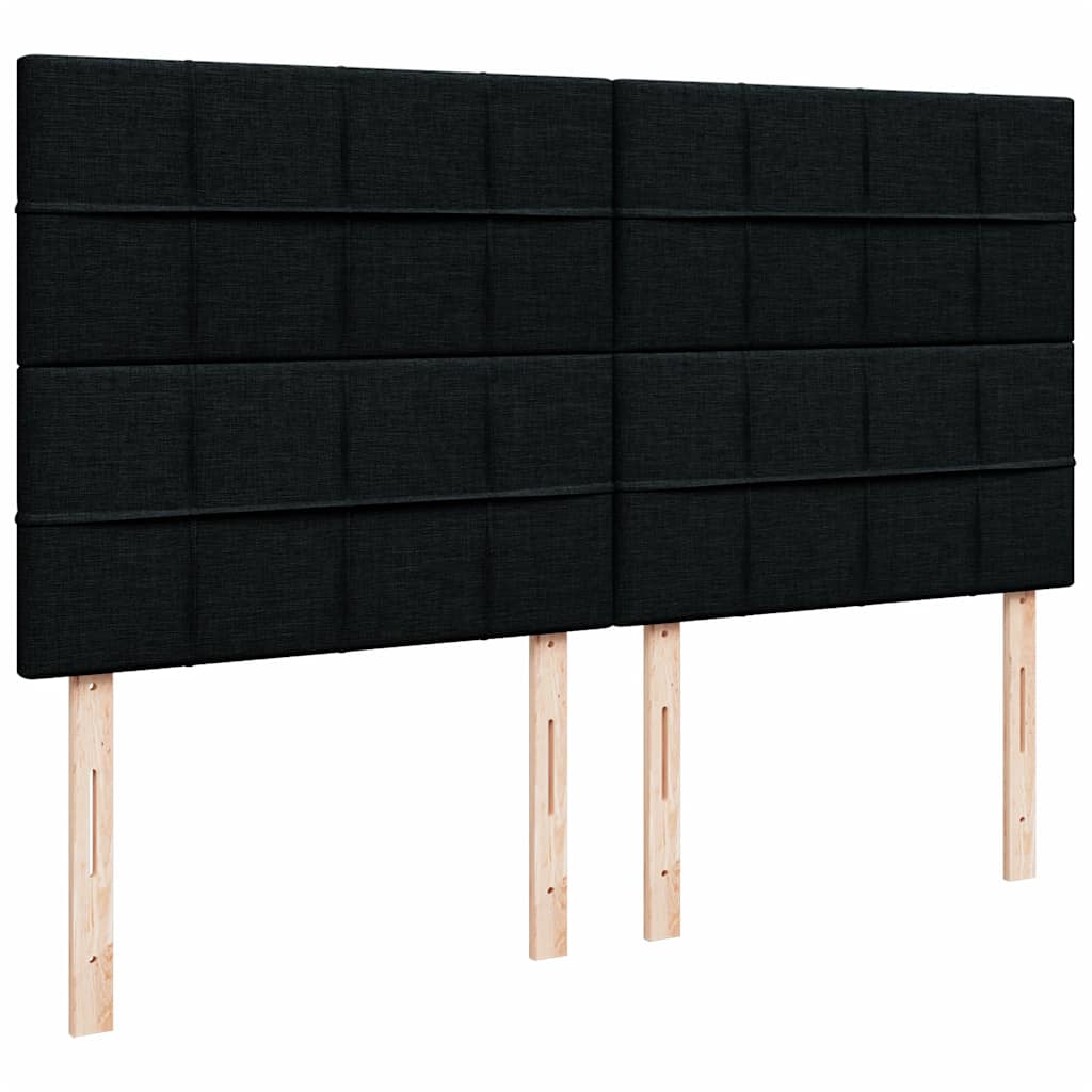 Cadre de lit ottoman avec matelas noir 180x200 cm tissu - XIOS