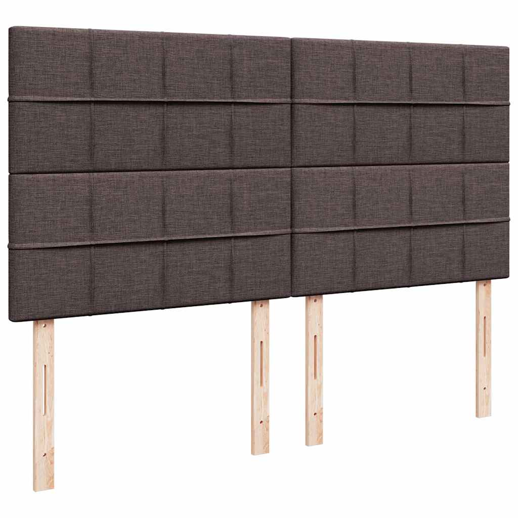 Cadre de lit ottoman avec matelas marron foncé 200x200 cm tissu - XIOS