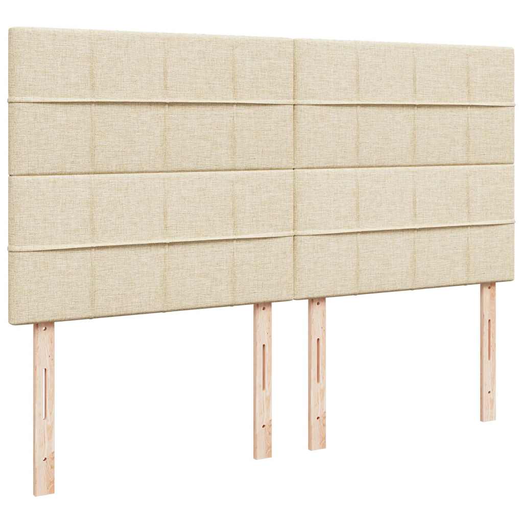 Cadre de lit ottoman avec matelas crème 200x200cm tissu - XIOS