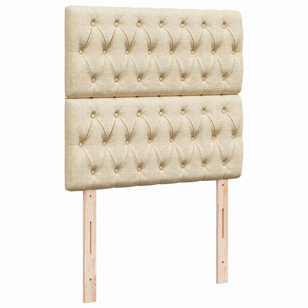 Cadre de lit ottoman avec matelas crème 90x190 cm tissu - XIOS
