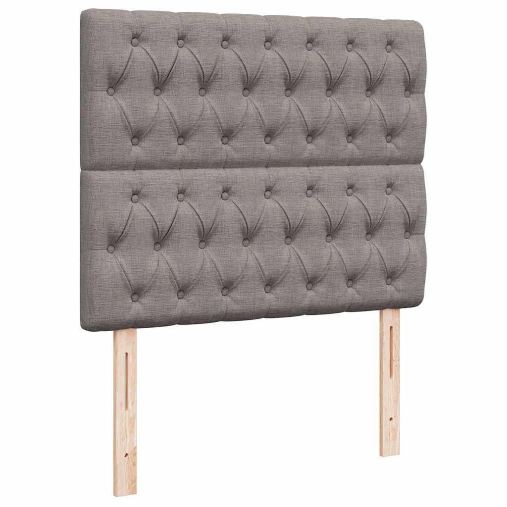Cadre de lit ottoman avec matelas taupe 120x190 cm tissu - XIOS