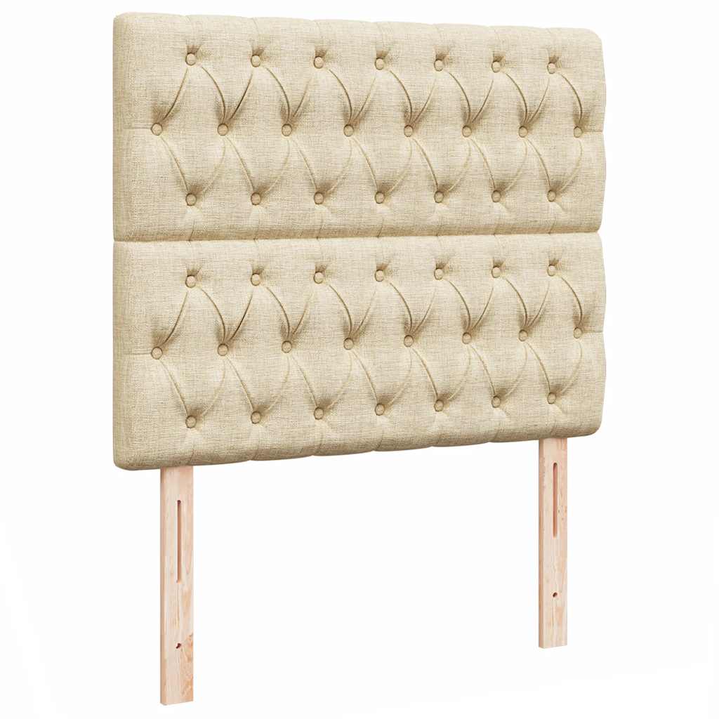Cadre de lit ottoman avec matelas crème 120x190 cm tissu - XIOS
