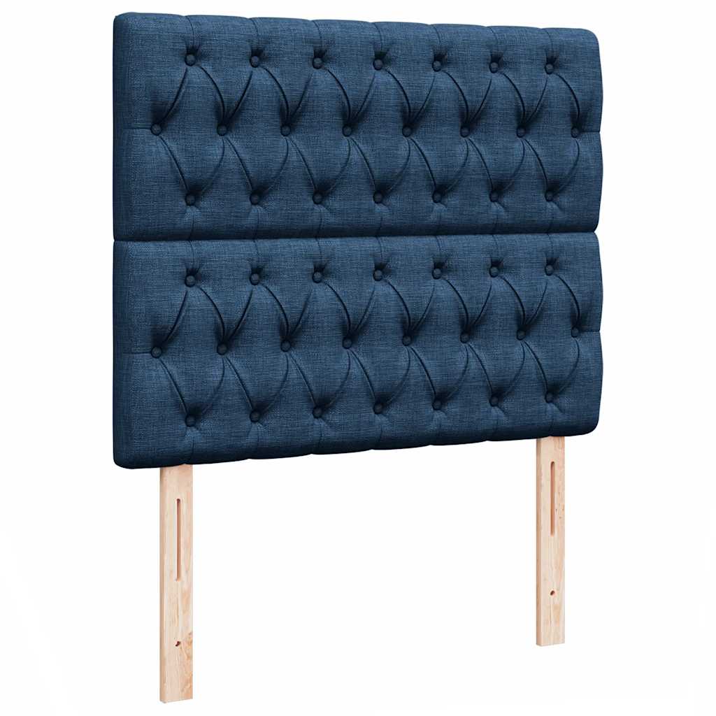 Cadre de lit ottoman avec matelas bleu 120x190 cm tissu - XIOS