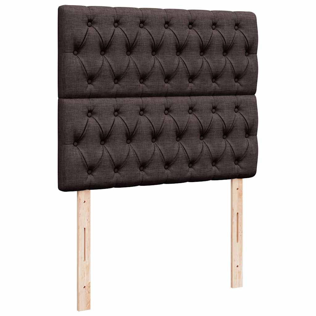 Cadre de lit ottoman avec matelas marron foncé 120x200 cm tissu - XIOS