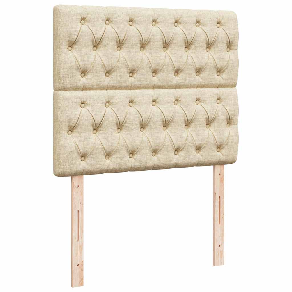Cadre de lit ottoman avec matelas crème 120x200cm tissu - XIOS