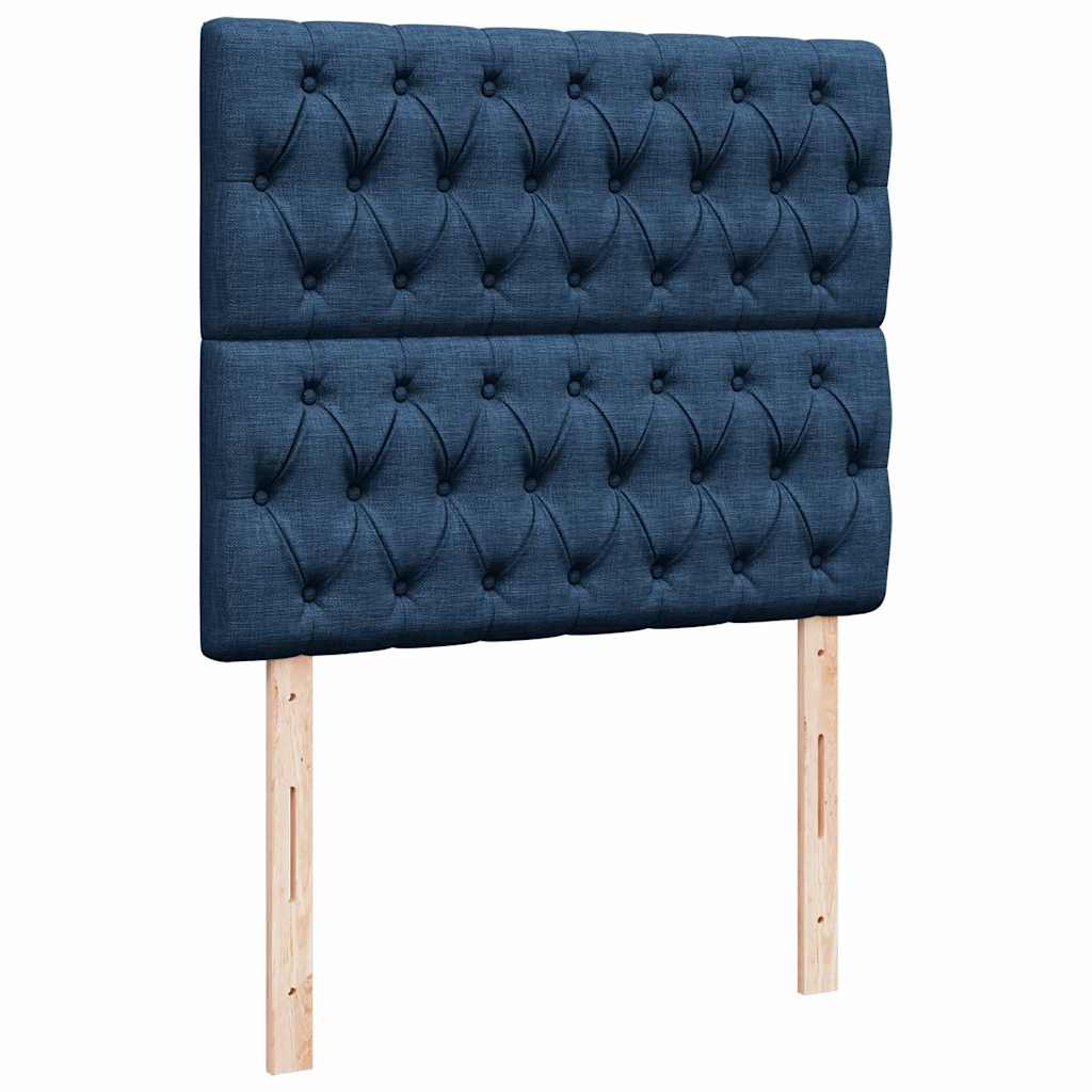 Cadre de lit ottoman avec matelas bleu 120x200 cm tissu - XIOS
