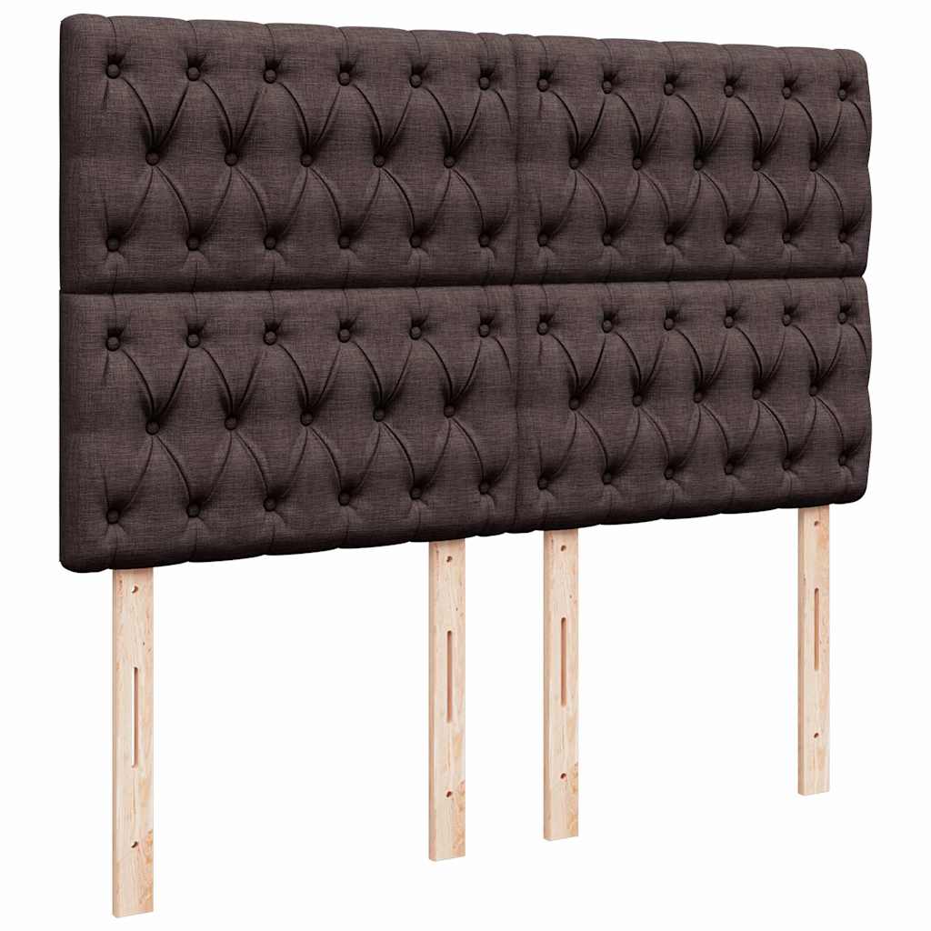 Cadre de lit ottoman avec matelas marron foncé 140x190 cm tissu - XIOS