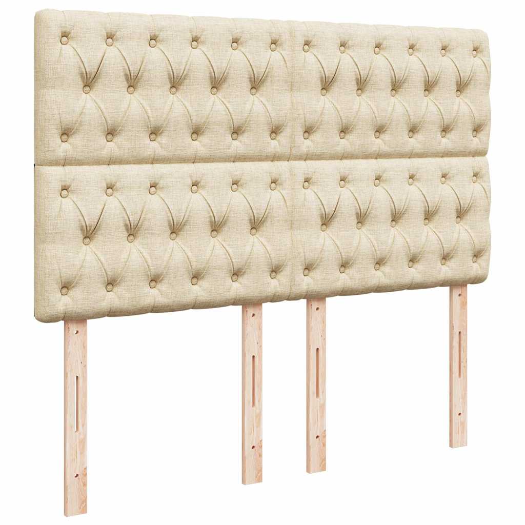 Cadre de lit ottoman avec matelas crème 140x200 cm tissu - XIOS