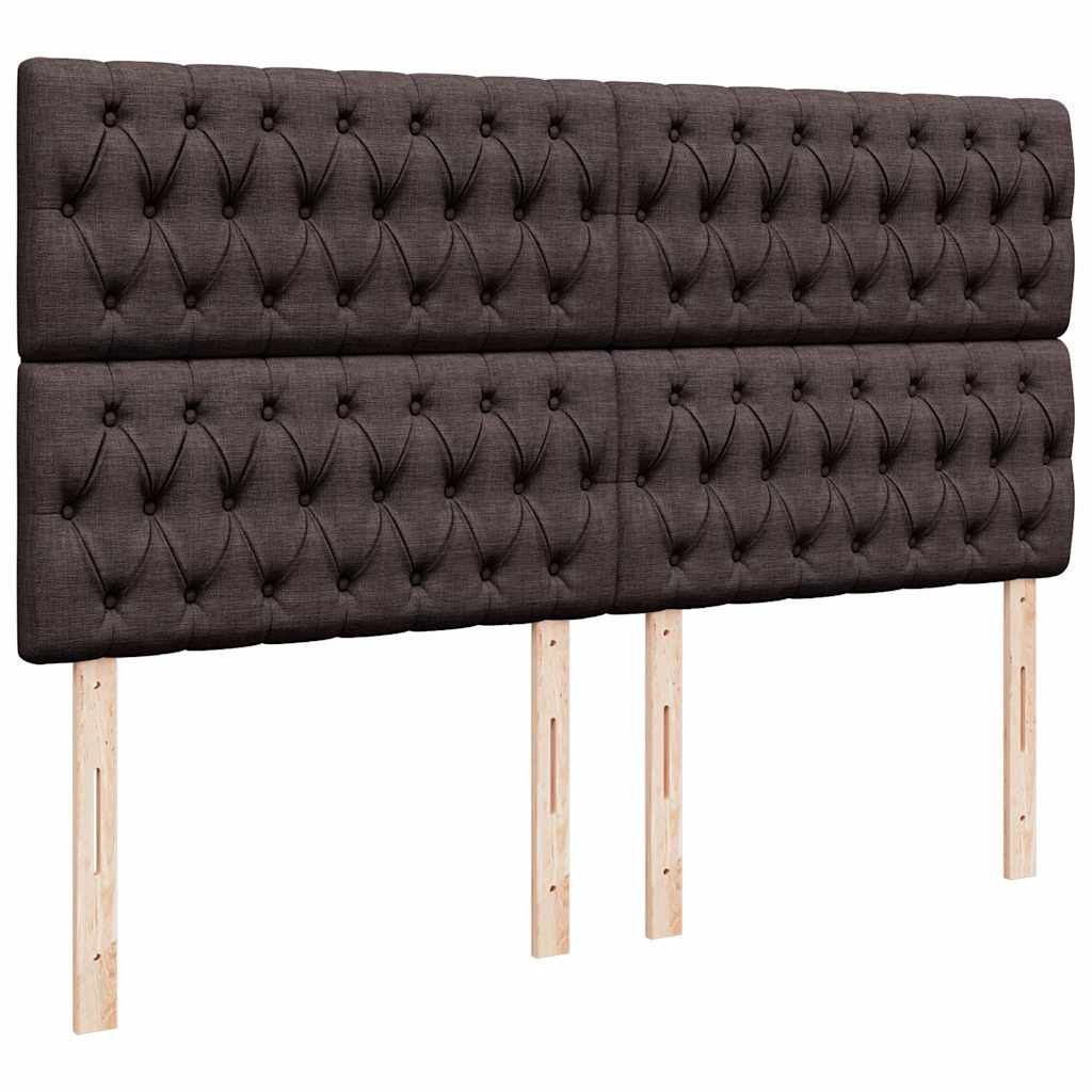 Cadre de lit ottoman avec matelas marron foncé 160x200 cm tissu - XIOS