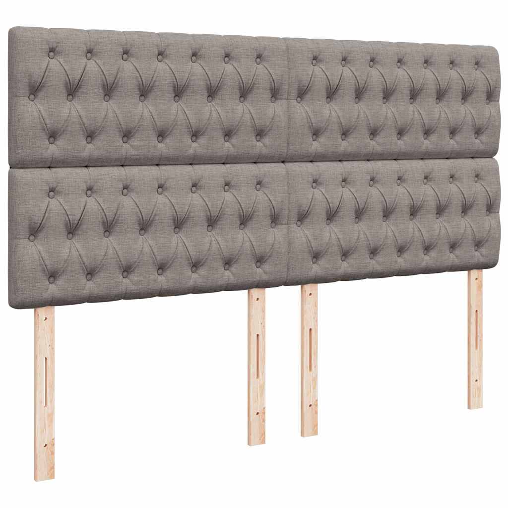 Cadre de lit ottoman avec matelas taupe 160x200 cm tissu - XIOS