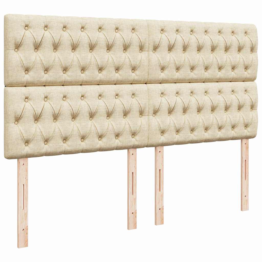 Cadre de lit ottoman avec matelas crème 180x200 cm tissu - XIOS
