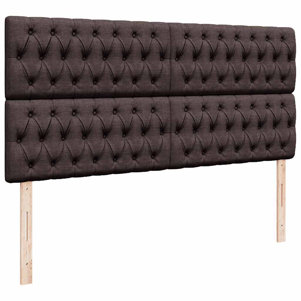 Cadre de lit ottoman avec matelas marron foncé 200x200 cm tissu - XIOS