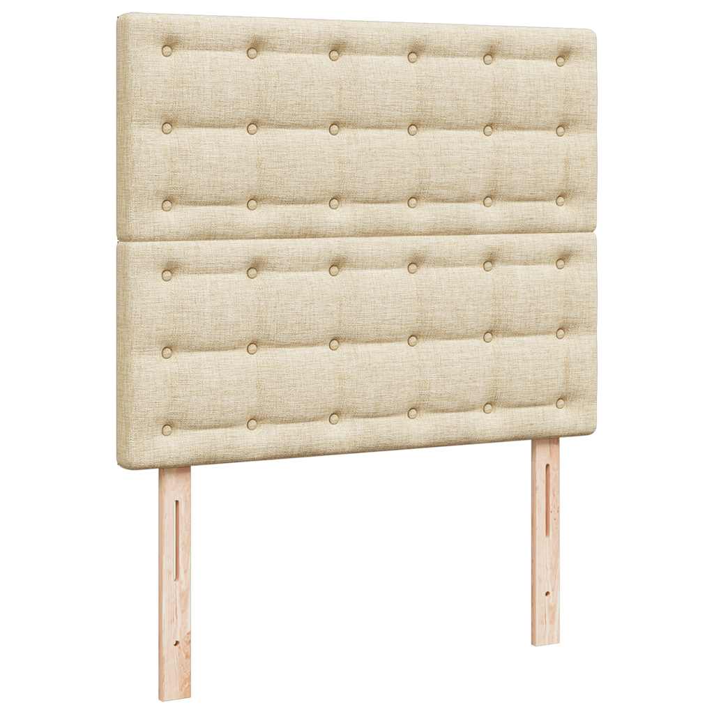 Cadre de lit ottoman avec matelas crème 120x190 cm tissu - XIOS