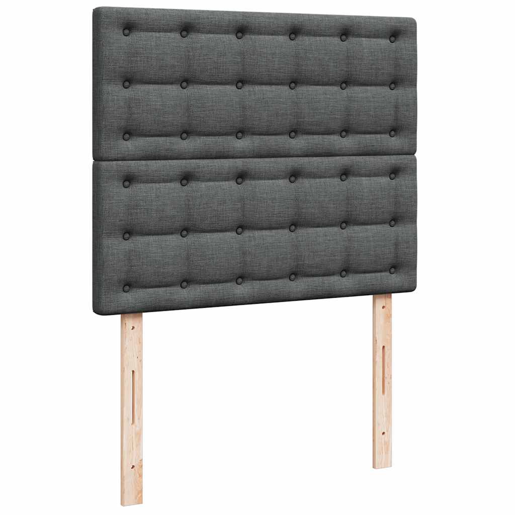 Cadre de lit ottoman avec matelas gris foncé 120x200cm tissu - XIOS