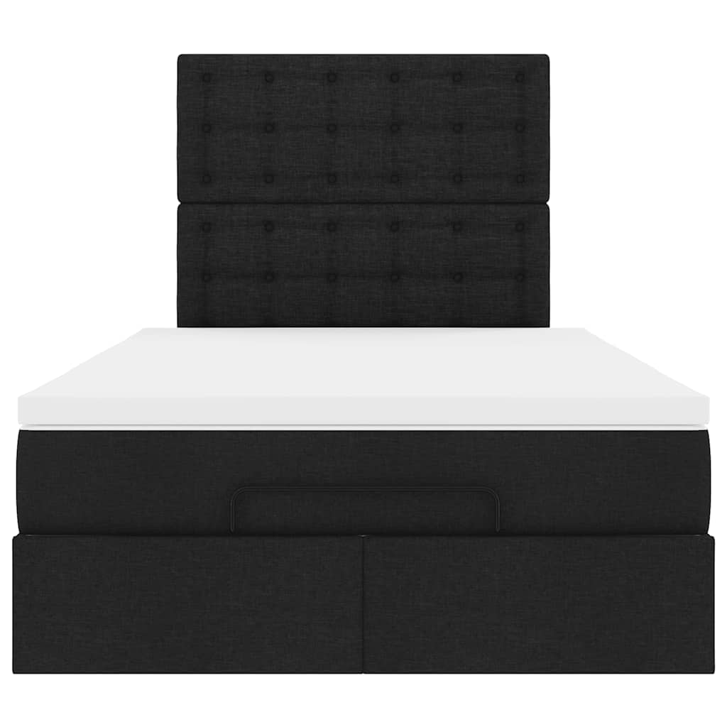 Cadre de lit ottoman avec matelas noir 120x200cm tissu - XIOS