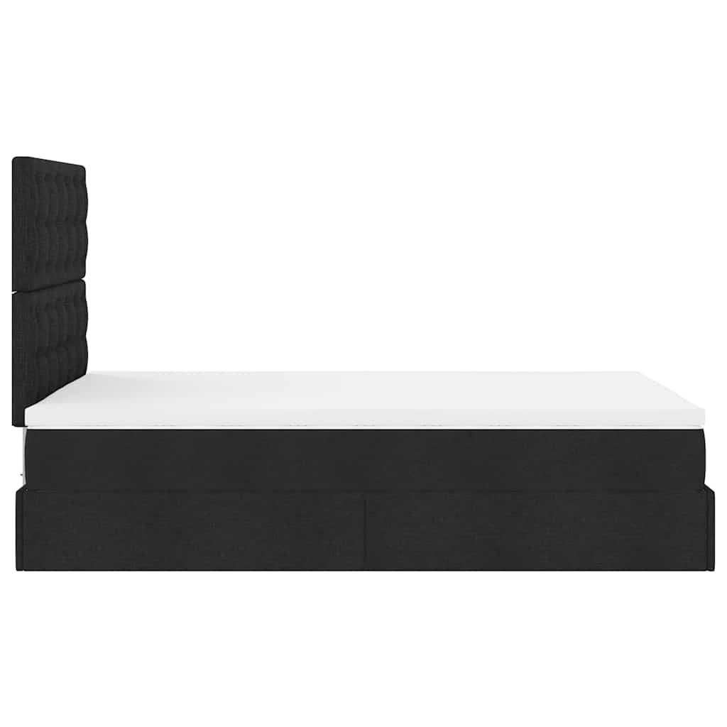 Cadre de lit ottoman avec matelas noir 120x200cm tissu - XIOS