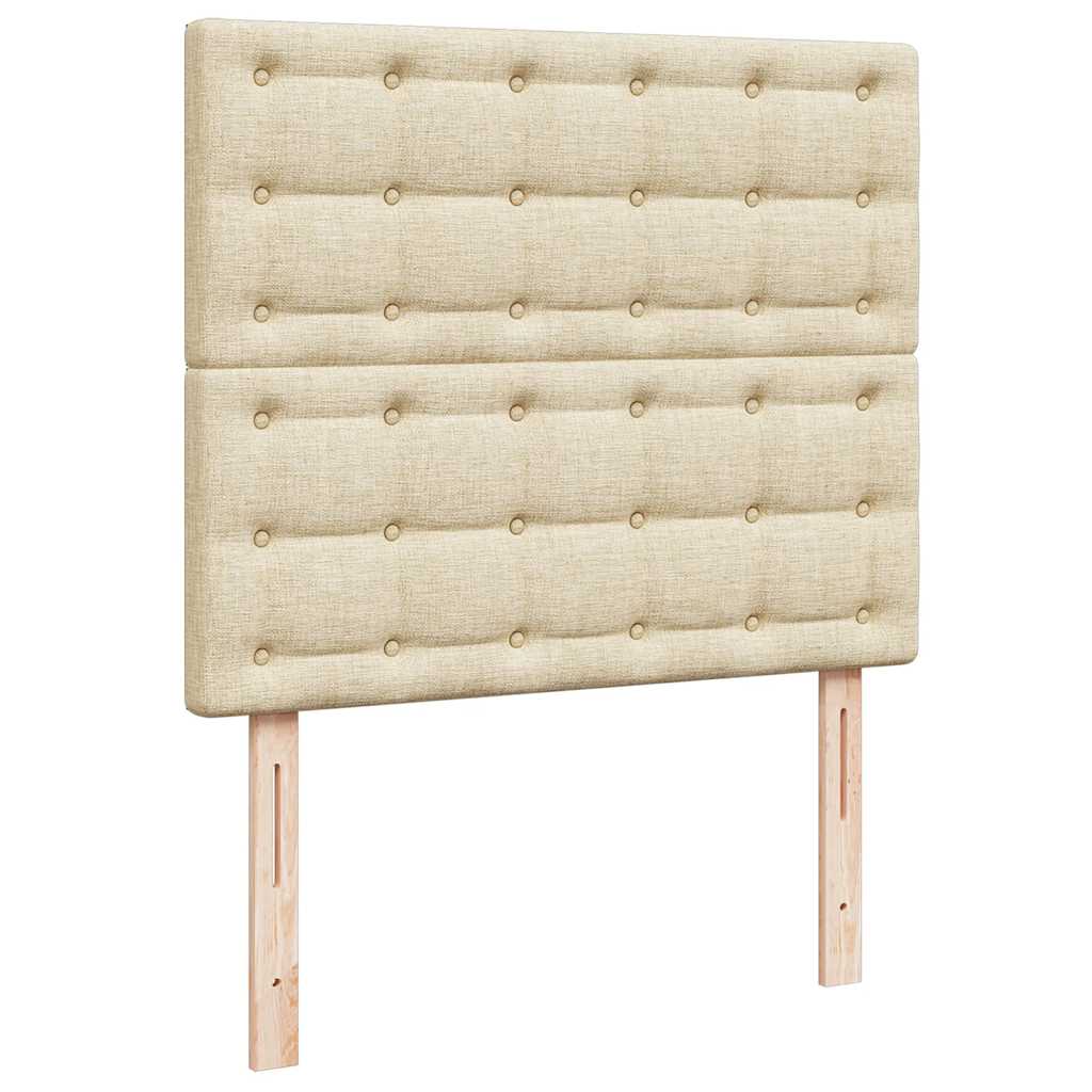Cadre de lit ottoman avec matelas crème 120x200cm tissu - XIOS