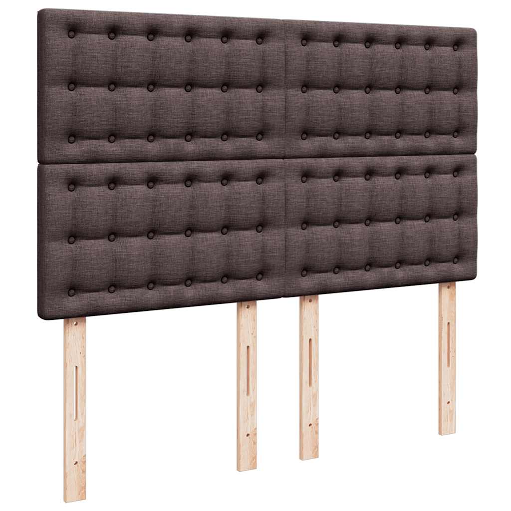 Cadre de lit ottoman avec matelas marron foncé 140x190 cm tissu - XIOS