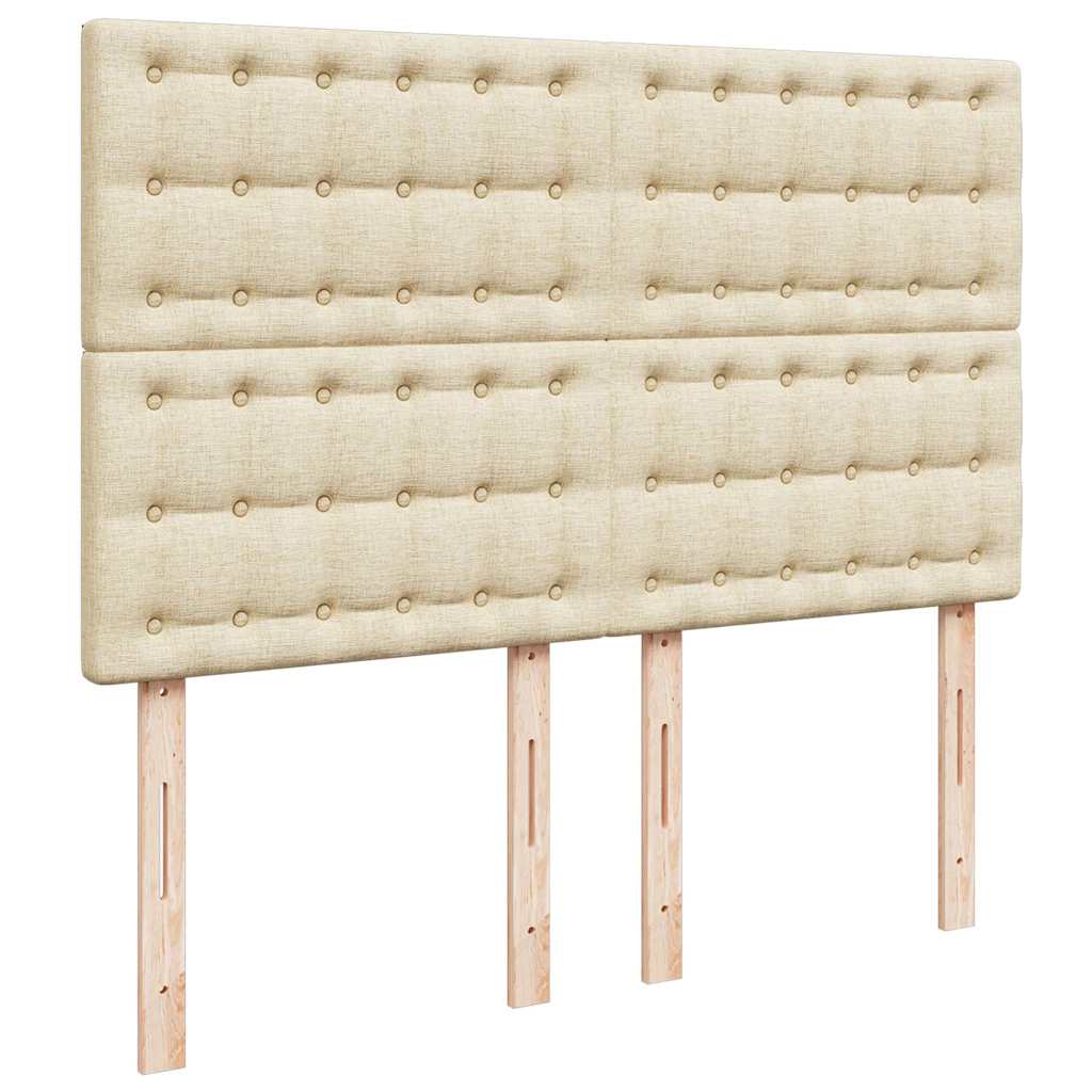 Cadre de lit ottoman avec matelas crème 140x190 cm tissu - XIOS