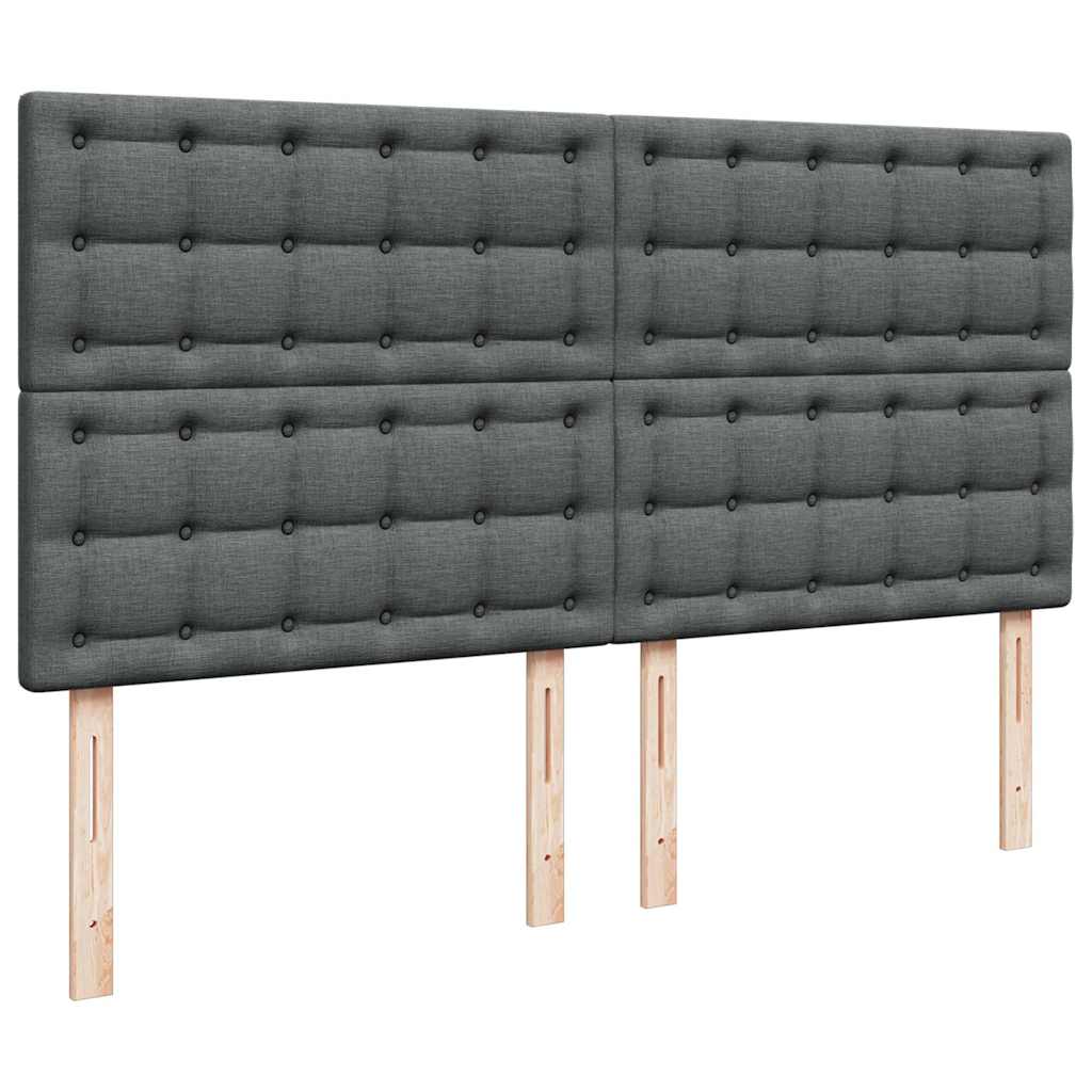 Cadre de lit ottoman avec matelas gris foncé 160x200cm tissu - XIOS