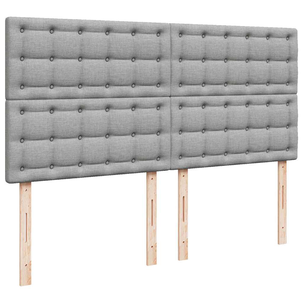 Cadre de lit ottoman et matelas gris clair 180x200 cm tissu - XIOS
