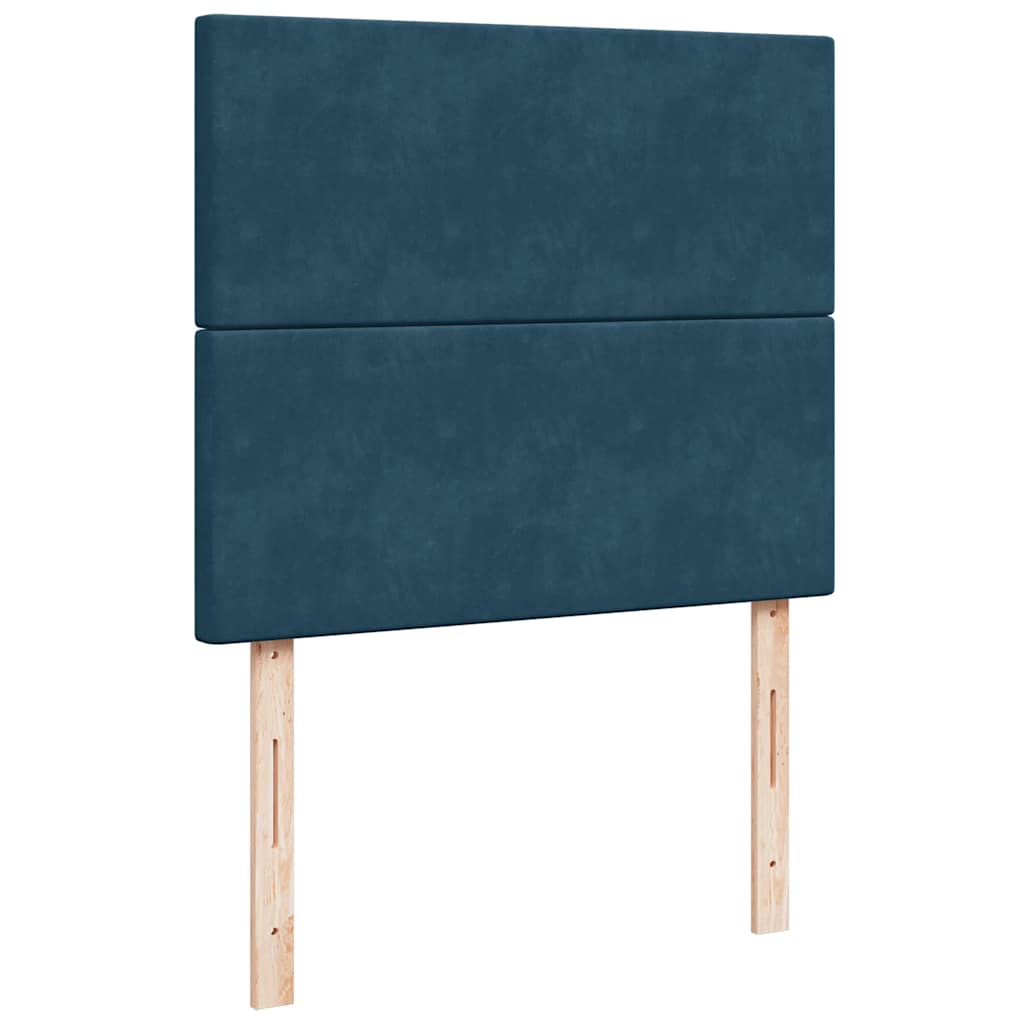 Cadre de lit ottoman avec matelas bleu foncé 120x200 cm velours