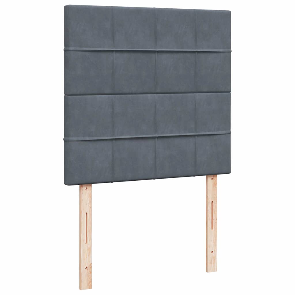 Cadre de lit ottoman avec matelas gris foncé 100x200 cm velours